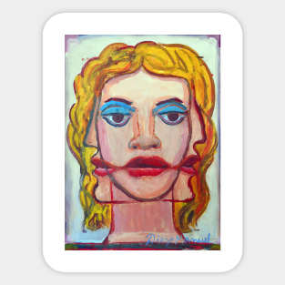 Series of paintings, woman's head Sticker